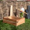 Aufbau großes Hochbeet Holzriegel aufstecken