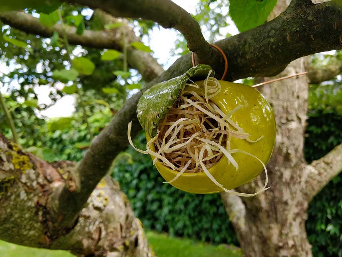Gelber Apfel aus Keramik