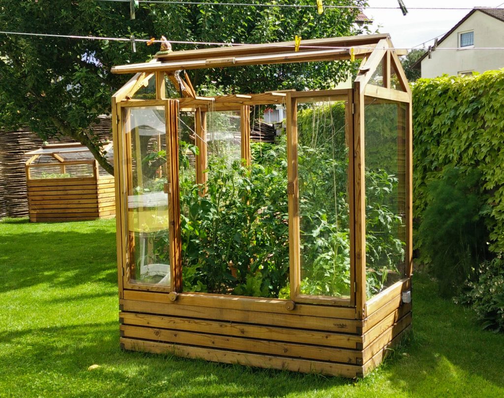 Tomatenhaus im Garten